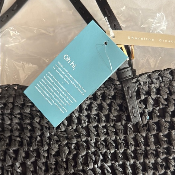 Black Woven Tote with Spacious Design - Picture 5 of 6